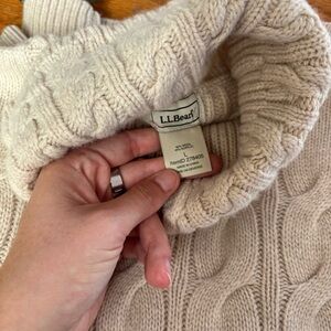 L.L. Bean Cream Cable Knit Pullover